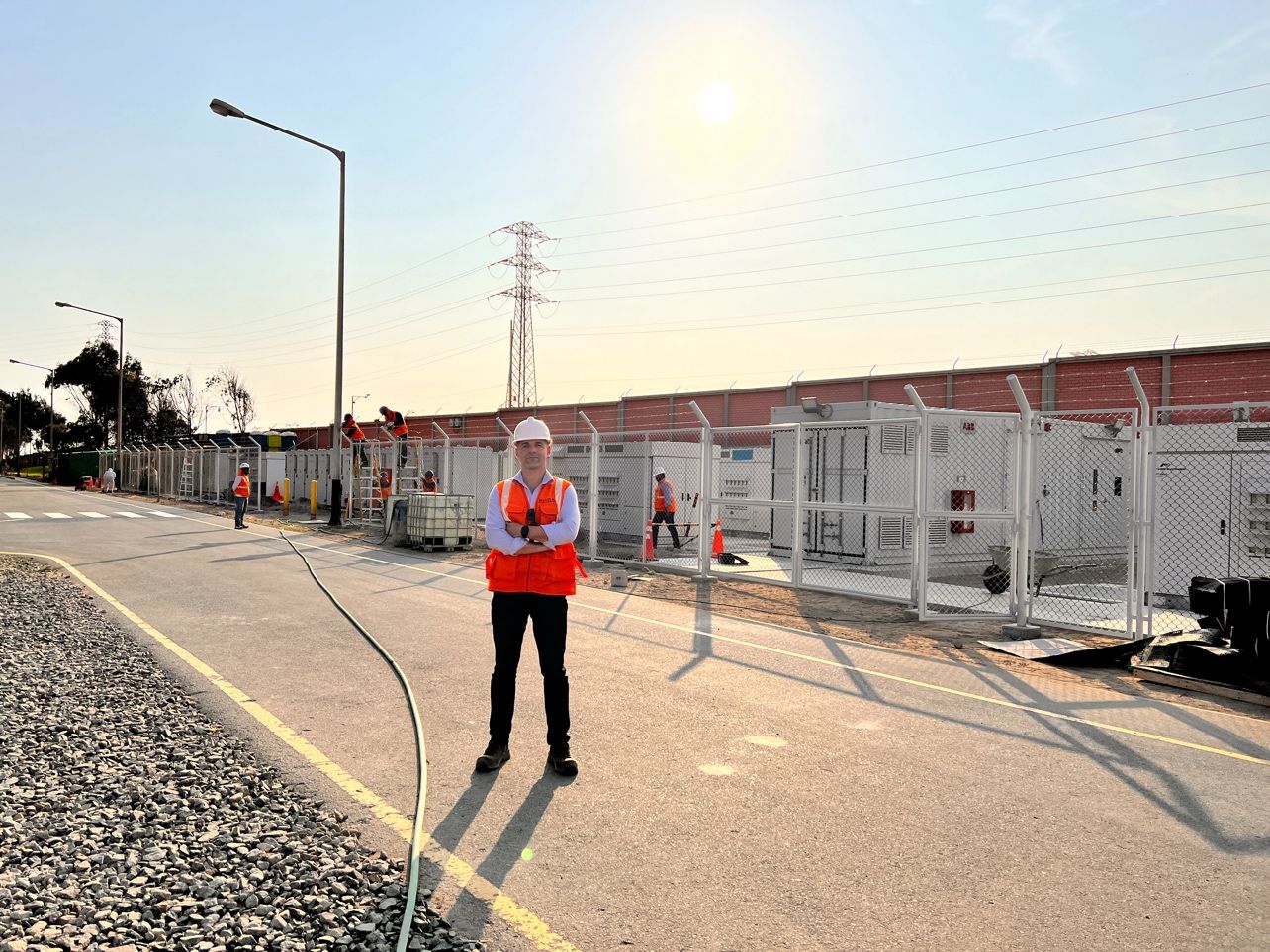 Luca Roccia on site at a BESS construction project